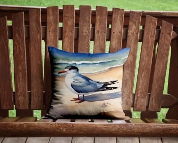 Tern Resting Throw Pillow Machine Washable, Indoor Outdoor Decorative Pillow for Couch, Bed or Patio, 14Hx14W