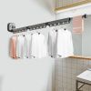 SOGA 127.5cm Wall-Mounted Clothing Dry Rack Retractable Space-Saving Foldable Hanger