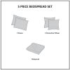 5 Piece Reversible Jacquard Bedspread Set Red King