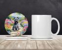 Skye Terrier Spring Path Large Sandstone Coasters Pack of 4 Absorbent Round Coasters Decor Gifts for Men or Women, 4 in, Multicolor