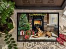 Belgian Malinois Cozy Christmas Doormat Front Door Mat Indoor Outdoor Rugs for Entryway, Non Slip Washable Low Pile, 24H X 36W