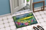 Massachusetts Mayflowers in Watercolor Doormat Front Door Mat Indoor Outdoor Rugs for Entryway, Non Slip Washable Low Pile, 24H X 36W