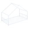 Twin Size Metal House Bed, White