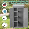 Outdoor Storage Cabinet and Metal Top,Garden Storage Shed,Outdoor 68 Inches Wood Tall Shed for Yard and Patio