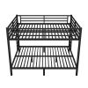 Metal Queen over Queen Bunk Bed for Teens and Adults,Space-Saving/Noise Reduced/No Box Spring Needed, Black