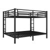 Metal Queen over Queen Bunk Bed for Teens and Adults,Space-Saving/Noise Reduced/No Box Spring Needed, Black