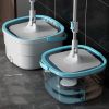 4PCS/SET rotating square mop set, equipped with mop bucket and 2 washable and reusable microfiber cotton pads