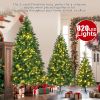 8FT, 6FT, 4FT Pre-Lit Pencil Christmas Trees, 3-set Slim Artificial Christmas Tree With Snow Flocking, Xmas Holiday Decoration Tree, 1455 Branch Tips