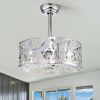 18'' Decor Forward Reverse 5 Blades Ceiling Fan Lamps,Cage Closed Industrial Style Vintage Fan Ceiling Fan with 3 Speeds Adjustable for Living Room