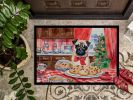 Pug Christmas Cookies Doormat Front Door Mat Indoor Outdoor Rugs for Entryway, Non Slip Washable Low Pile, 24H X 36W