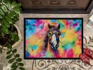 Hippie Animal Horse Doormat Front Door Mat Indoor Outdoor Rugs for Entryway, Non Slip Washable Low Pile, 24H X 36W