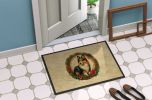 Sheltie Christmas Flowers Doormat Front Door Mat Indoor Outdoor Rugs for Entryway, Non Slip Washable Low Pile, 24H X 36W