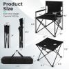 Outdoor Folding Camping Chairs and Table Set with Carrying Bag