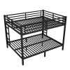 Metal Queen over Queen Bunk Bed for Teens and Adults,Space-Saving/Noise Reduced/No Box Spring Needed, Black