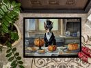 Basenji Fall Kitchen Pumpkins Doormat Front Door Mat Indoor Outdoor Rugs for Entryway, Non Slip Washable Low Pile, 24H X 36W