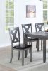 Dining Room Furniture Casual Modern 6pc Set Dining Table 4x Side Chairs and A Bench Rubberwood and Birch veneers Gray Finish