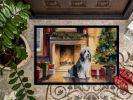Bearded Collie Cozy Christmas Doormat Front Door Mat Indoor Outdoor Rugs for Entryway, Non Slip Washable Low Pile, 24H X 36W
