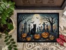 Black Cat Spooky Halloween Doormat Front Door Mat Indoor Outdoor Rugs for Entryway, Non Slip Washable Low Pile, 24H X 36W