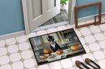 Basenji Fall Kitchen Pumpkins Doormat Front Door Mat Indoor Outdoor Rugs for Entryway, Non Slip Washable Low Pile, 24H X 36W