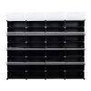 8-Tier Portable 64 Pair Shoe Rack Organizer 32 Grids Tower Shelf Storage Cabinet Stand Expandable for Heels, Boots, Slippers, Black YF
