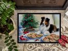 Sheltie Christmas Cookies Doormat Front Door Mat Indoor Outdoor Rugs for Entryway, Non Slip Washable Low Pile, 24H X 36W