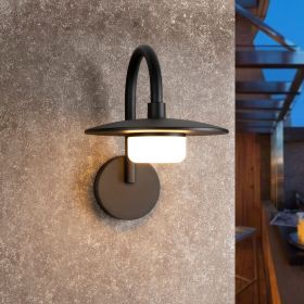 Inowel Wall Light Outdoor LED Barn Lights Wall Mount Lamp Modern Wall Sconce Lighting GX53 LED Bulb Lantern 36607 (Color: black)