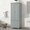 Tall Storage Cabinet with Two Drawers for Bathroom/Office