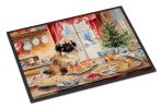 Pekingese Christmas Cookies Doormat Front Door Mat Indoor Outdoor Rugs for Entryway, Non Slip Washable Low Pile, 24H X 36W