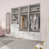 Livelylodge Modular Wardrobe Closet - Freestanding White Closet with Spacious Storage Shelves and Hanging Rods 70.86"W x 16.04"D x 70.86"H