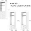 Livelylodge Modular Wardrobe Closet - Freestanding White Closet with Spacious Storage Shelves and Hanging Rods 70.86"W x 16.04"D x 70.86"H