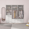 Livelylodge Modular Wardrobe Closet - Freestanding White Closet with Spacious Storage Shelves and Hanging Rods 70.86"W x 16.04"D x 70.86"H