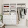 Livelylodge Modular Wardrobe Closet - Freestanding White Closet with Spacious Storage Shelves and Hanging Rods 70.86"W x 16.04"D x 70.86"H