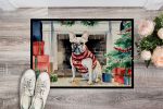 French Bulldog Cozy Christmas Doormat Front Door Mat Indoor Outdoor Rugs for Entryway, Non Slip Washable Low Pile, 24H X 36W