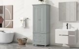 Tall Storage Cabinet with Two Drawers for Bathroom/Office