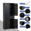 Bathroom Storage Cabinet with Doors and Drawer, Multiple Storage Space, Adjustable Shelf
