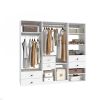 Livelylodge Modular Wardrobe Closet - Freestanding White Closet with Spacious Storage Shelves and Hanging Rods 70.86"W x 16.04"D x 70.86"H