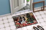 Cavalier Spaniel Cozy Christmas Doormat Front Door Mat Indoor Outdoor Rugs for Entryway, Non Slip Washable Low Pile, 24H X 36W