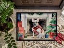 French Bulldog Cozy Christmas Doormat Front Door Mat Indoor Outdoor Rugs for Entryway, Non Slip Washable Low Pile, 24H X 36W