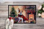 Corgi Cozy Christmas Doormat Front Door Mat Indoor Outdoor Rugs for Entryway, Non Slip Washable Low Pile, 24H X 36W