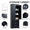 Tall Storage Cabinet with Three Drawers for Bathroom/Office