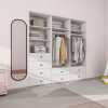 Livelylodge Modular Wardrobe Closet - Freestanding White Closet with Spacious Storage Shelves and Hanging Rods 70.86"W x 16.04"D x 70.86"H