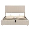 Queen size Upholstered Platform bed with a Hydraulic Storage System - Gray Queen size Upholstered Platform bed with a Hydraulic Storage System - Gray