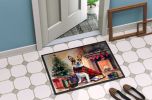 Corgi Cozy Christmas Doormat Front Door Mat Indoor Outdoor Rugs for Entryway, Non Slip Washable Low Pile, 24H X 36W