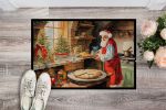 Cookies with Santa Claus Doormat Front Door Mat Indoor Outdoor Rugs for Entryway, Non Slip Washable Low Pile, 24H X 36W