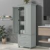 Tall Storage Cabinet with Two Drawers for Bathroom/Office