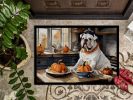 English Bulldog Fall Kitchen Pumpkins Doormat Front Door Mat Indoor Outdoor Rugs for Entryway, Non Slip Washable Low Pile, 24H X 36W