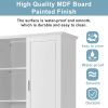 Tall Bathroom Storage Cabinet, Cabinet with Two Doors and Drawers, Adjustable Shelf, MDF Board