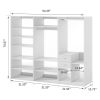 Livelylodge Modular Wardrobe Closet - Freestanding White Closet with Spacious Storage Shelves and Hanging Rods 70.86"W x 16.04"D x 70.86"H