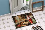 Cookies with Santa Claus Doormat Front Door Mat Indoor Outdoor Rugs for Entryway, Non Slip Washable Low Pile, 24H X 36W