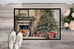 English Foxhound Cozy Christmas Doormat Front Door Mat Indoor Outdoor Rugs for Entryway, Non Slip Washable Low Pile, 24H X 36W